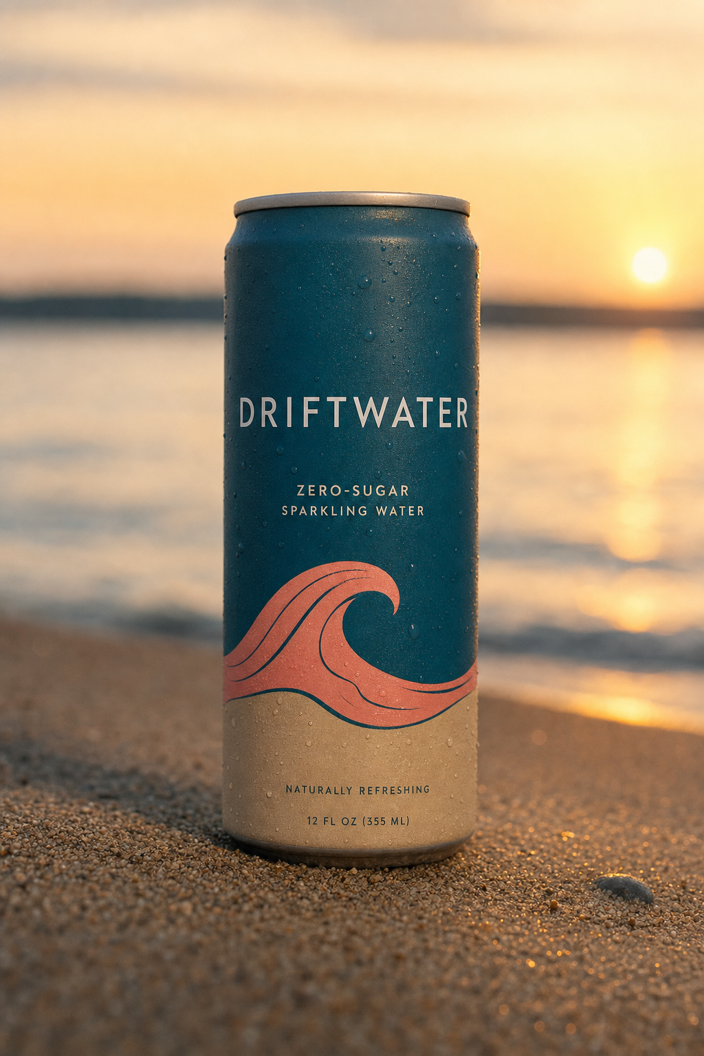 Driftwater zero-sugar sparkling water can